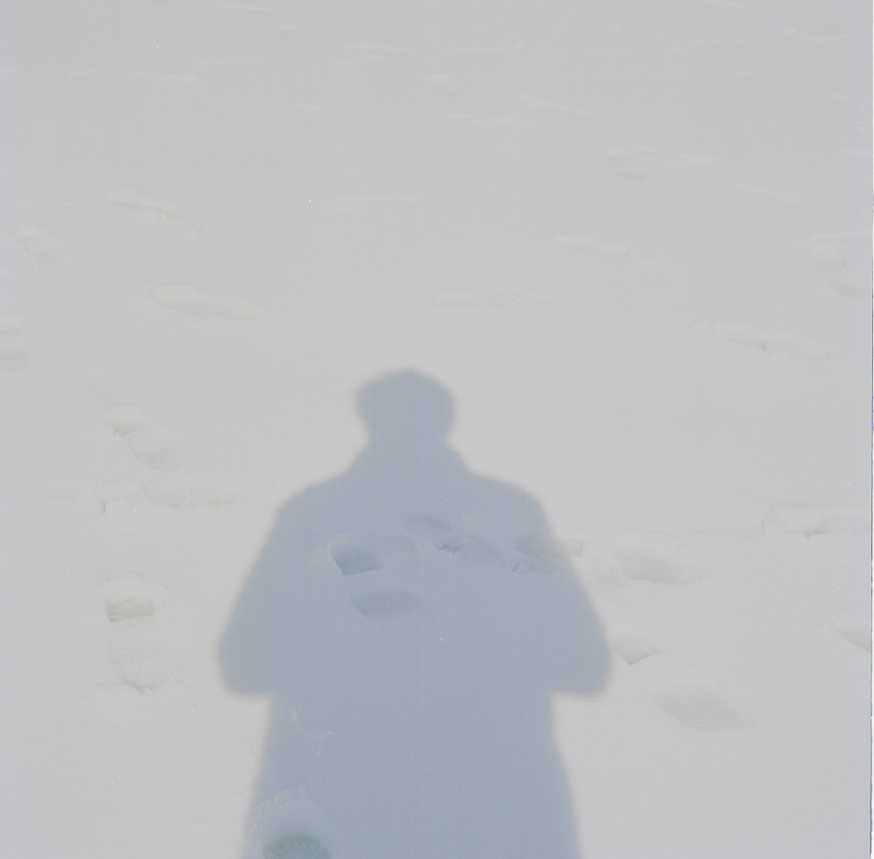 A shadow on snow